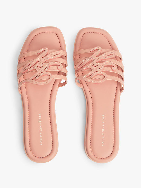 Logo Strap Leather Mules