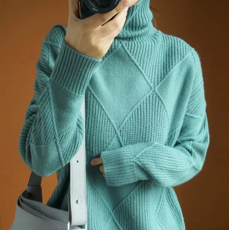KASCHMIRROLLKRAGENPULLOVER UND STRICKJACKE