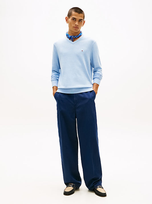 Flag Embroidery V-Neck Jumper