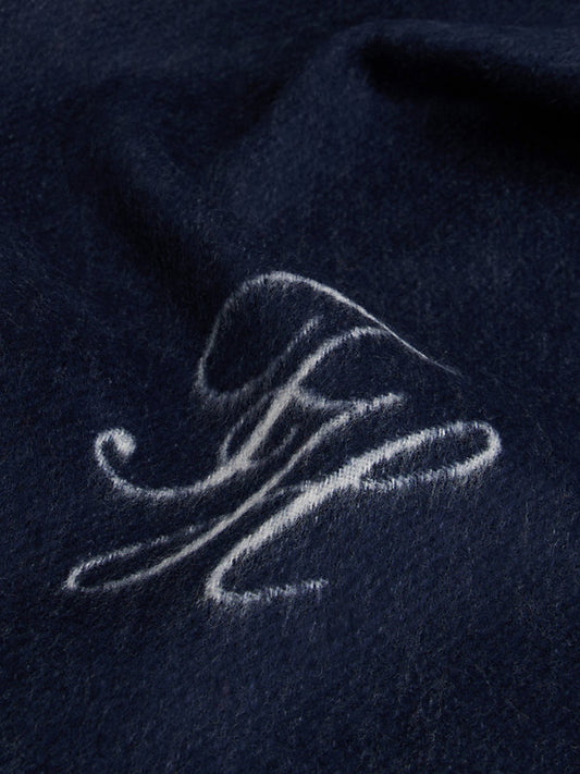 Pure Wool Logo Fringe Scarf