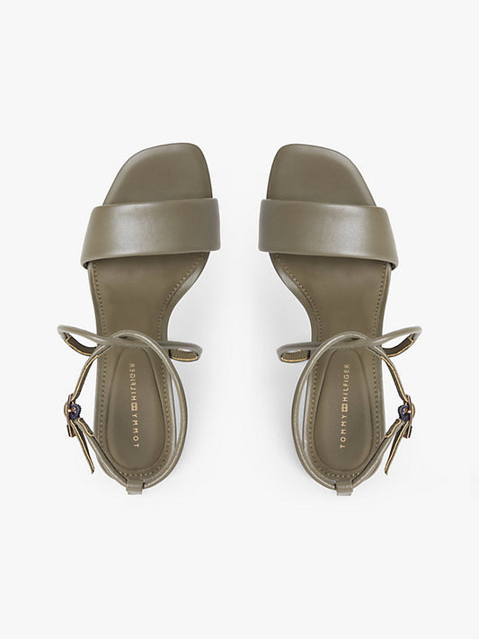 Leather Open Toe High Heels