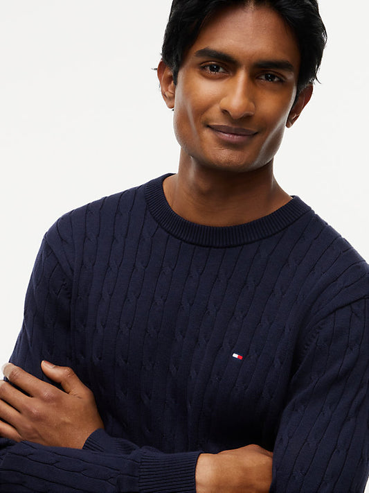Flag Embroidery Cable Knit Jumper