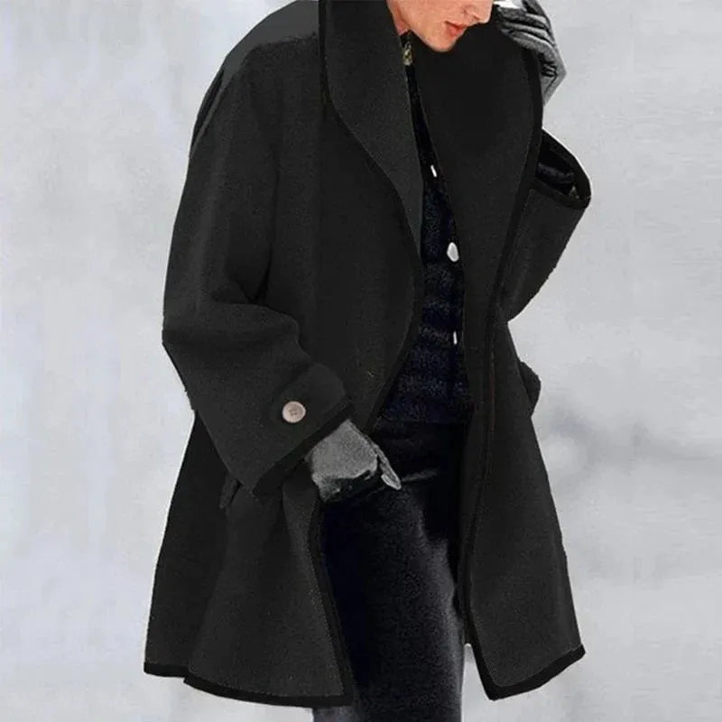 Manteau surdimensionné à capuche boutonné décontracté pour femme