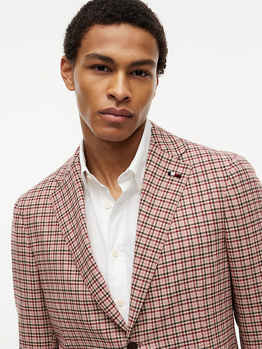 Regular Fit Micro Check Single Breasted Blazer