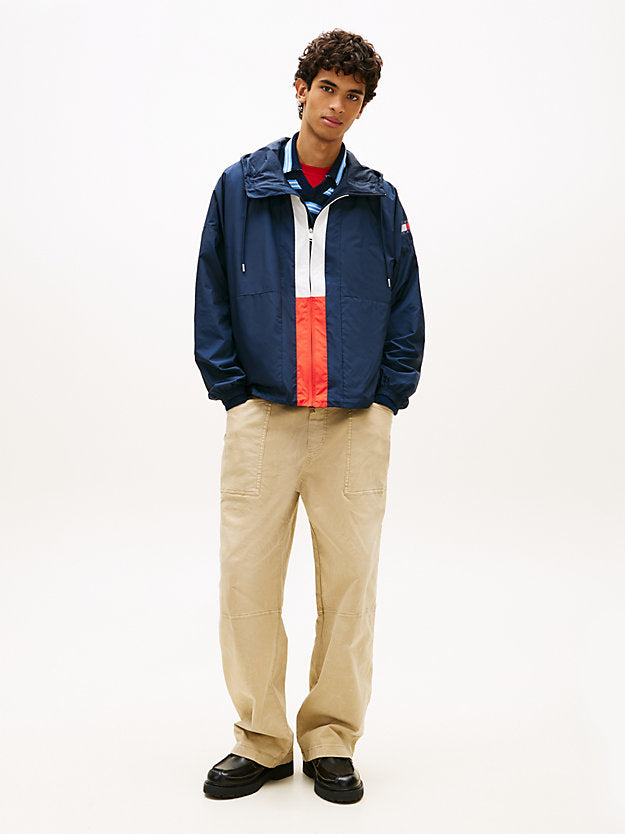 Oversized Colour-Blocked Water Repellent Chicago Windbreaker