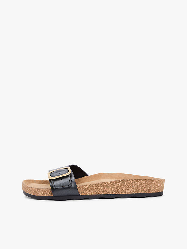 Cork Footbed Slip-On Sandals