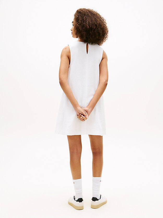 Slim Linen Blend Mini A-Line Dress