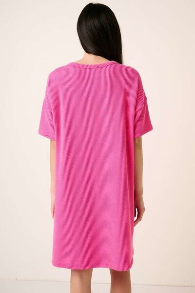 Robe-tee-shirt côtelée à manches courtes Mittoshop Urban
