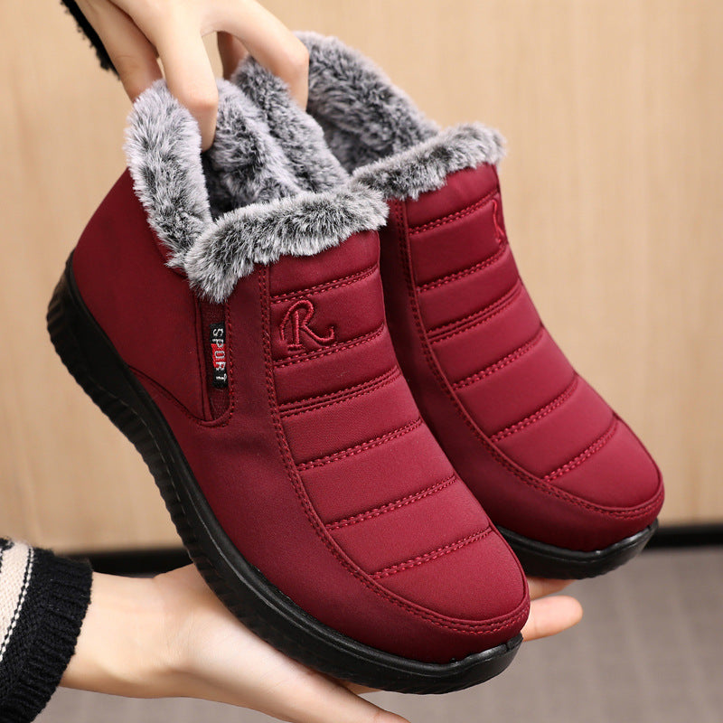 Bottes imperméables en coton doux pour femmes