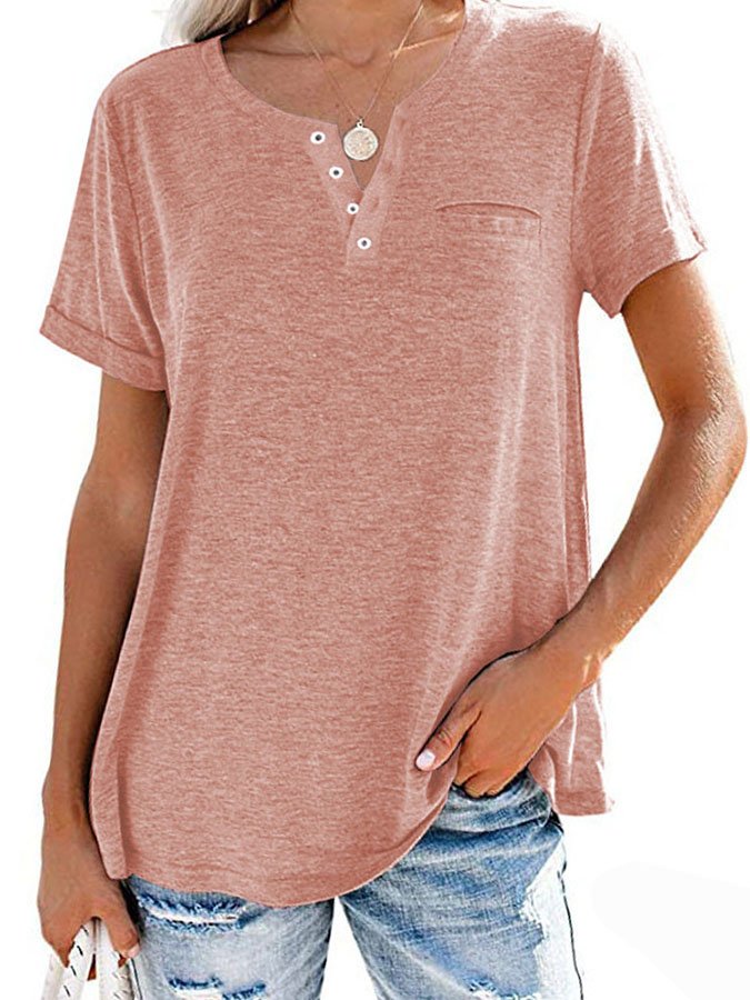 T-shirt uni à poche et manches courtes (3 pour la livraison gratuite)