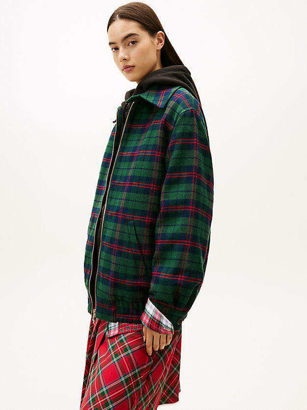 Girl Padded Tartan Oversized Ivy Jacket