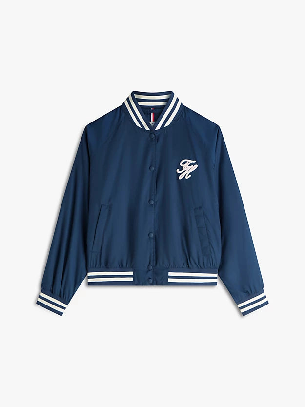 Logo Appliqué Water Repellent Bomber Jacket