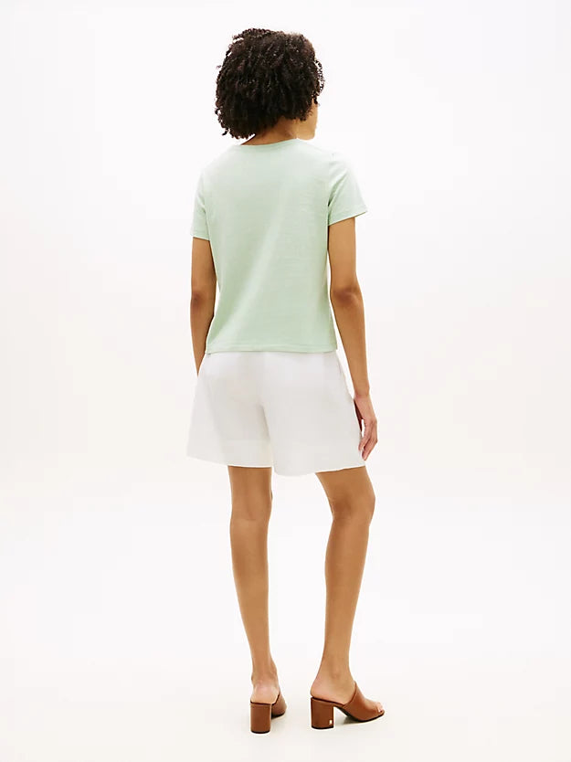 Linen Blend V-Neck T-Shirt