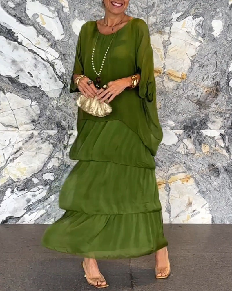 Damen lockeres Kleid im künstlerischen Stil (2 kaufen, kostenloser Versand)
