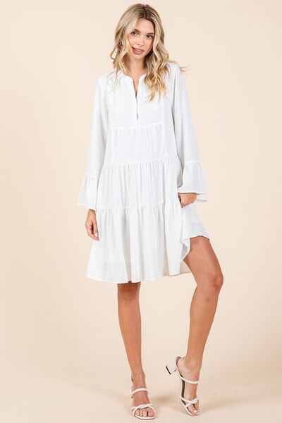 Robe étagée à manches évasées fendues Mittoshop