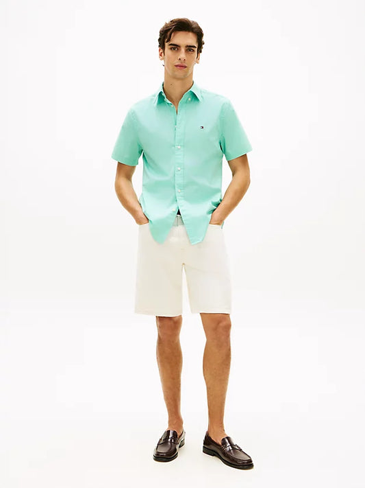 Flex Regular Fit Poplin Short Sleeve Shirt