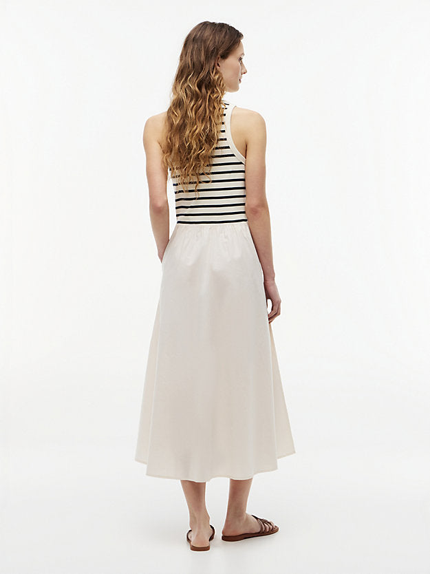 Gold-Tone Button Sleeveless Maxi Dress