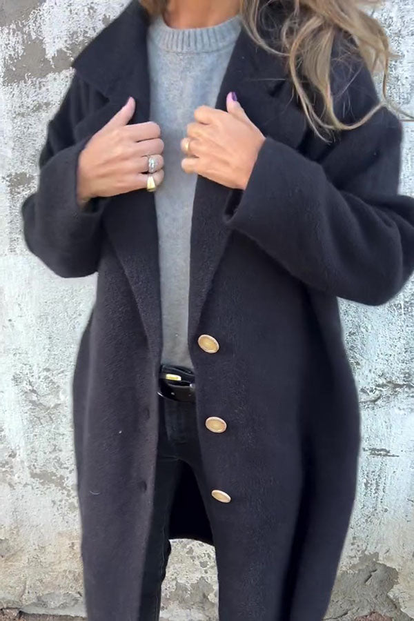 RÄUMUNGSVERKAUF🔥Einfarbige legere Langarmjacke mit Revers – 48 % RABATT