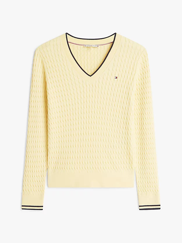 Cable Knit V-Neck Jumper