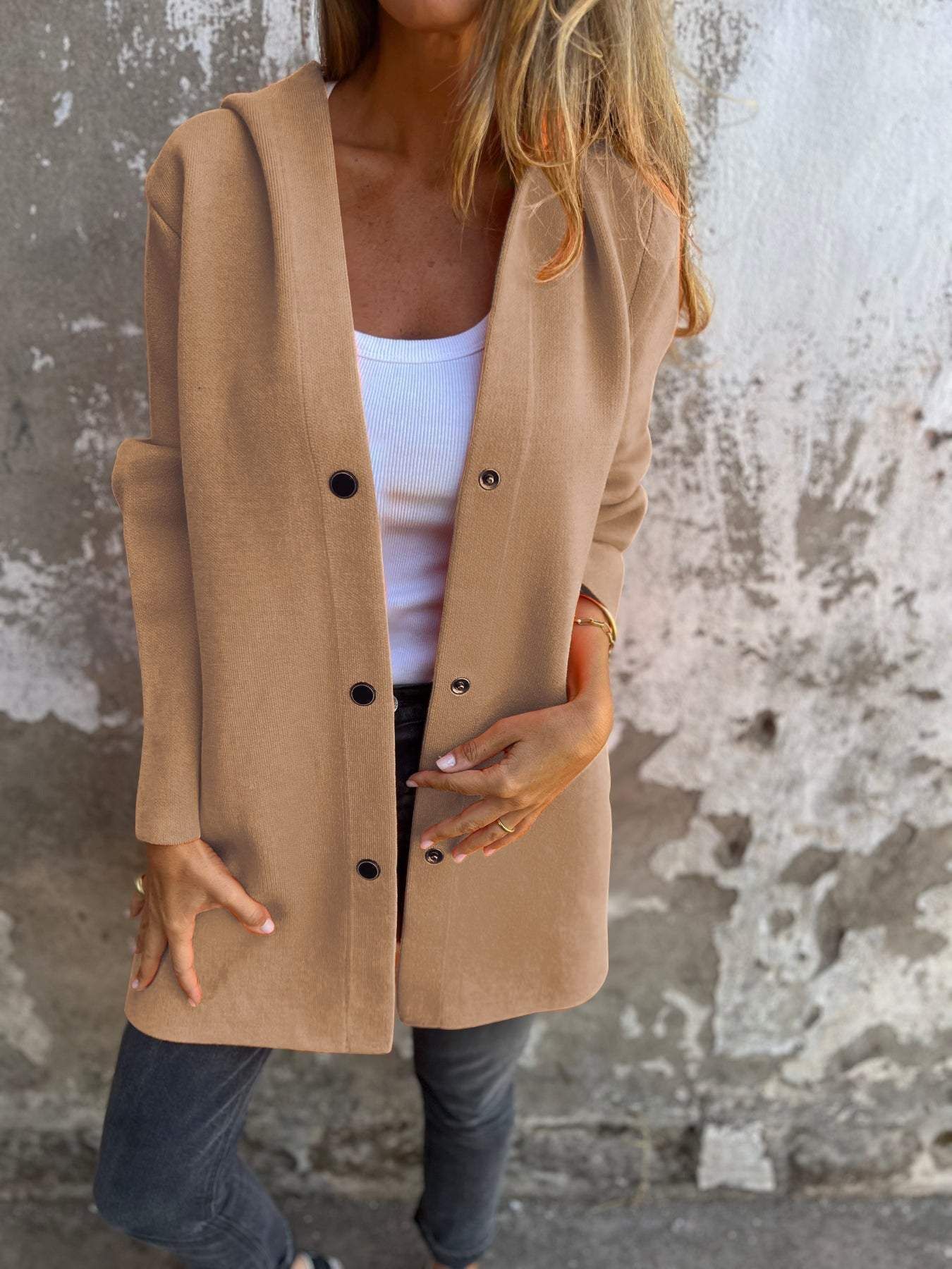 SOLDES EXCEPTIONNELS🔥 Veste à capuche décontractée boutonnée