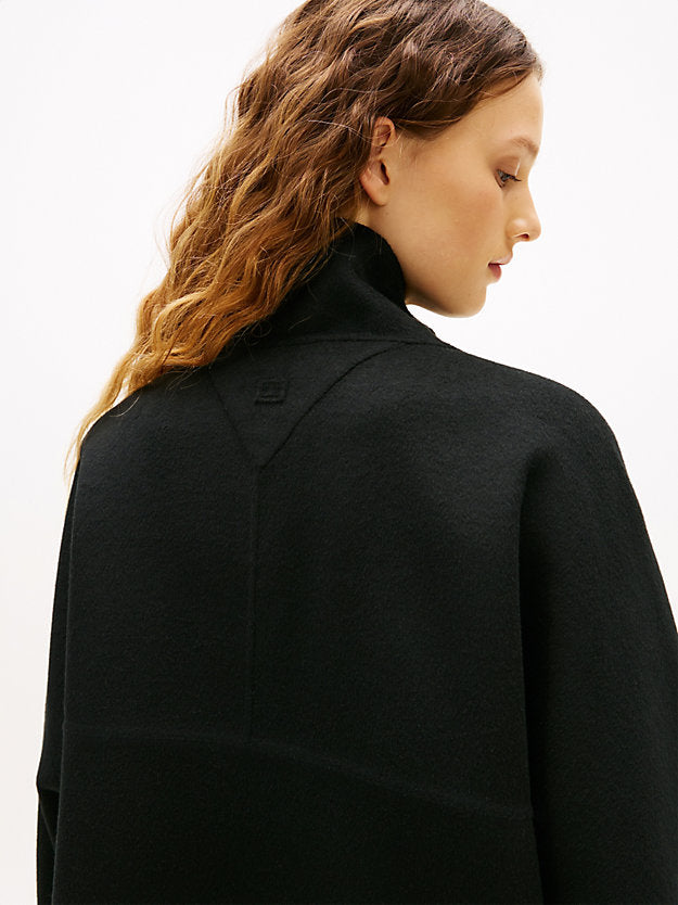 Wool Blend Funnel Neck Oversized Coat