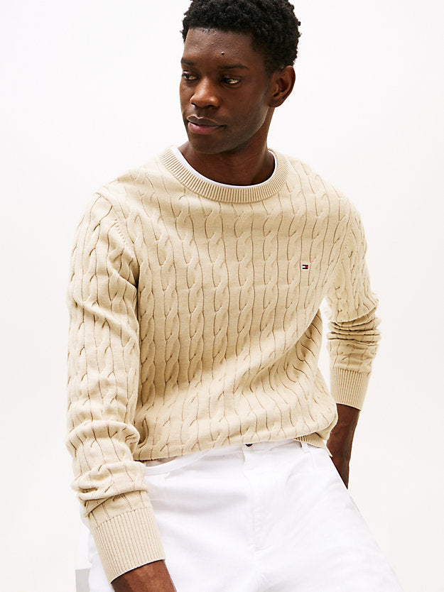 Flag Embroidery Cable Knit Jumper
