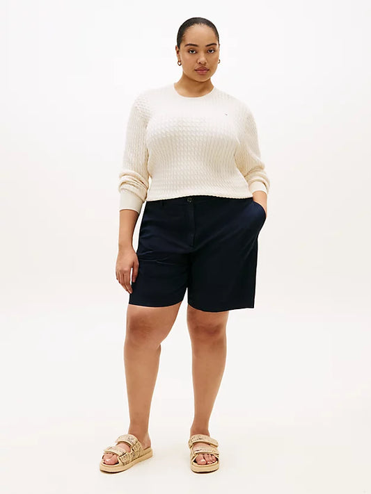 Curve Cable Knit Crew Neck Jumper