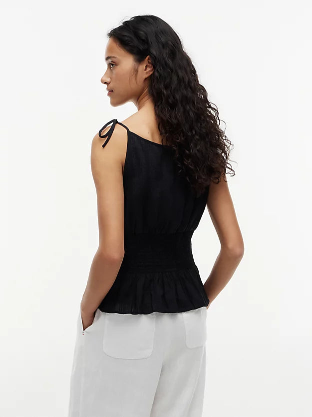Smock Seersucker Tie Strap Top