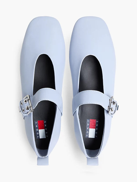 Leather Buckle Ballerinas