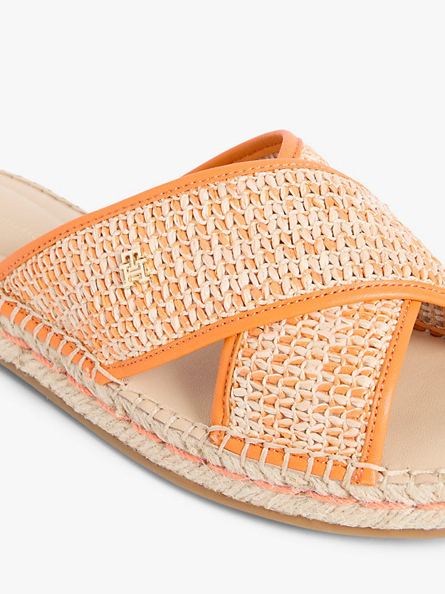 Raffia Monogram Espadrille Mules