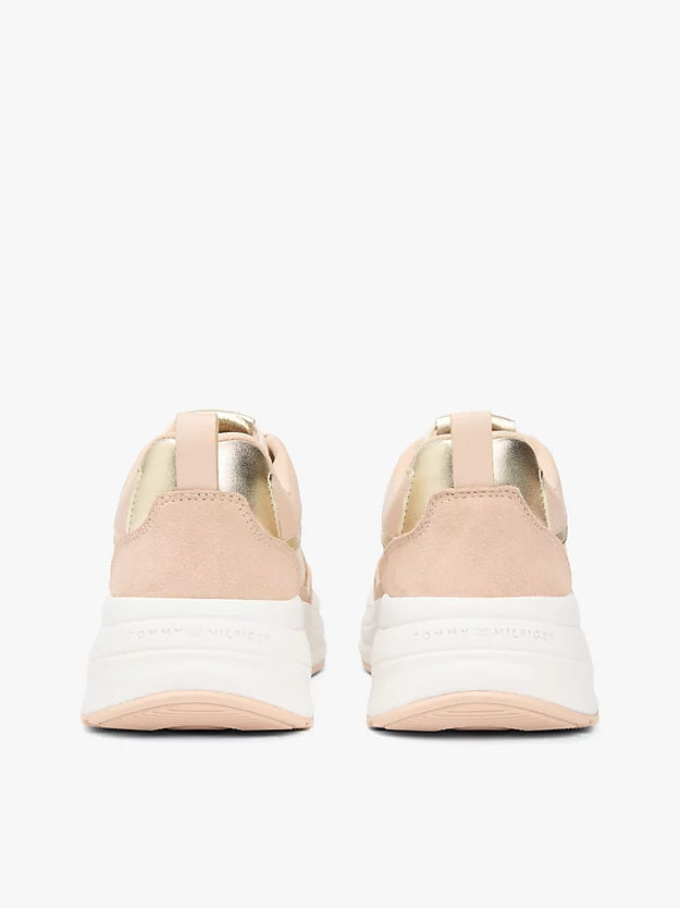 Metallic Leather Chunky Trainers