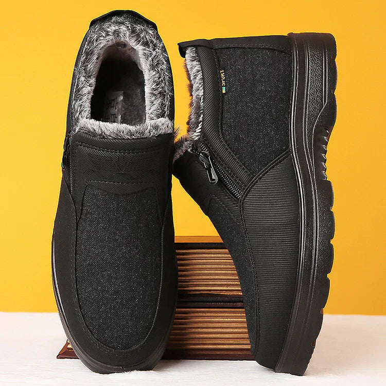 Bottes de neige chaudes orthopédiques pour hommes, imperméables et antidérapantes, en polaire d'hiver