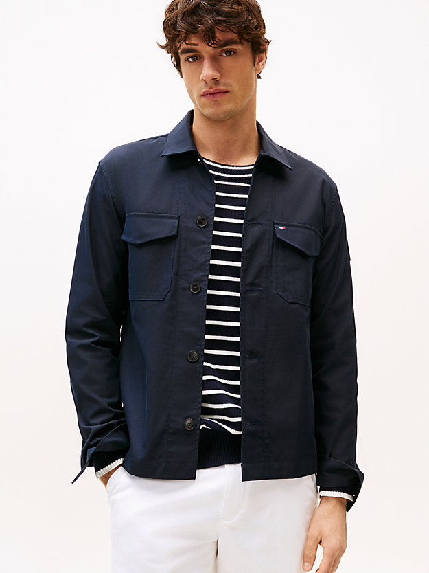 Flag Embroidery Twill Shirt Jacket