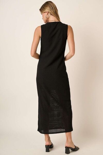 Robe sans manches à encolure ronde et fente latérale Mittoshop