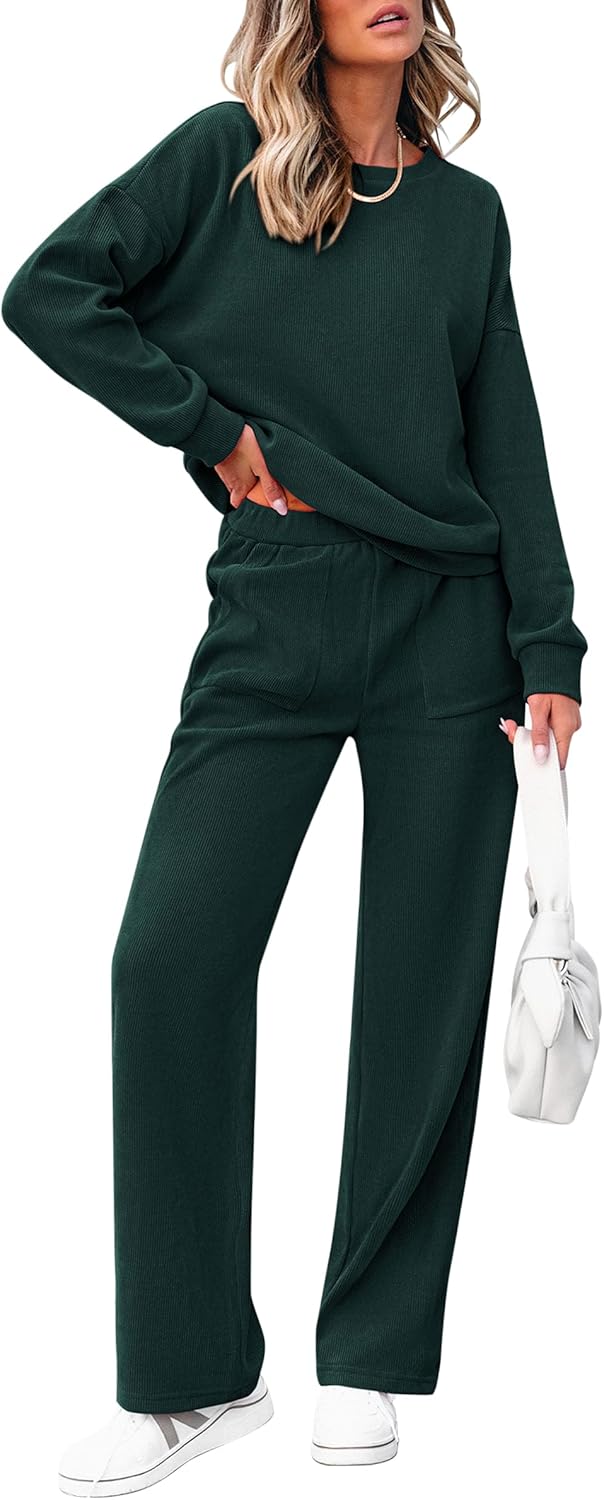 Ensemble décontracté deux pièces en coton pour femme : sweatshirt demi-zip oversize et pantalon de survêtement large