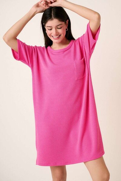 Robe-tee-shirt côtelée à manches courtes Mittoshop Urban