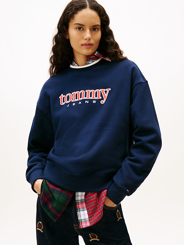 Logo Appliqué Boxy Fleece Sweatshirt