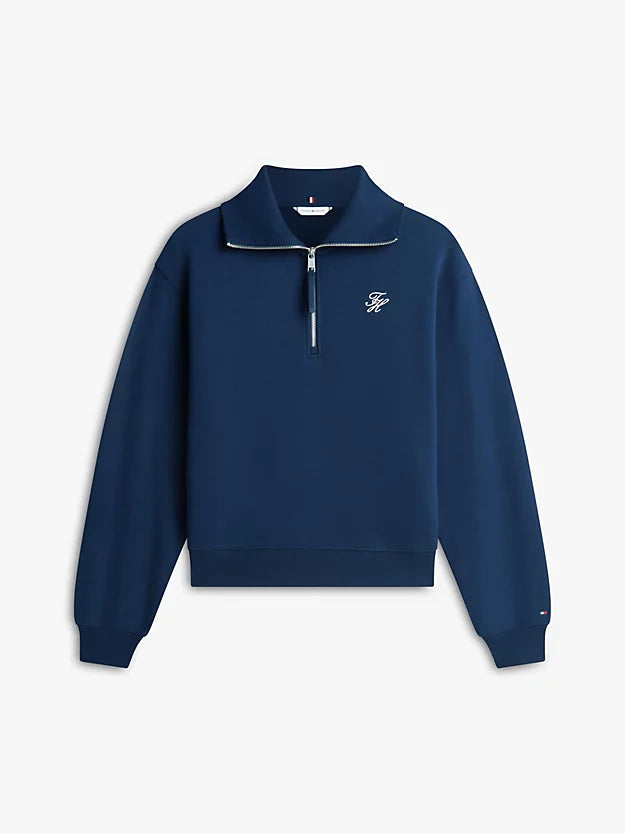 Logo Embroidery Terry Quarter-Zip Jumper
