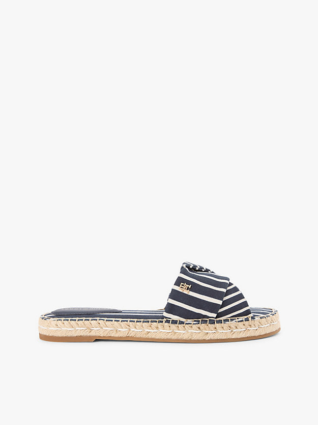 Canvas Monogram Stripe Espadrille Mules