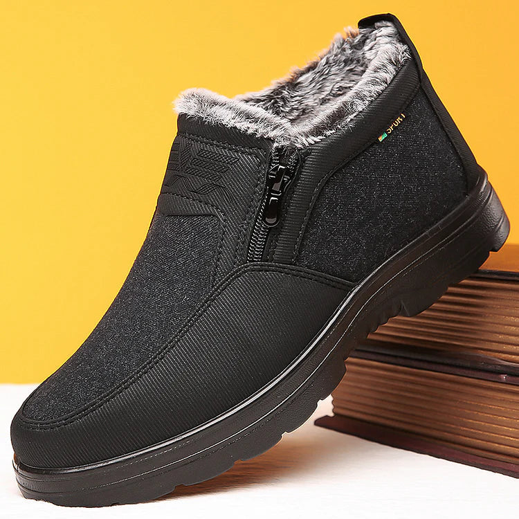 Bottes de neige chaudes orthopédiques pour hommes, imperméables et antidérapantes, en polaire d'hiver