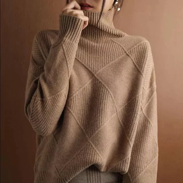 KASCHMIRROLLKRAGENPULLOVER UND STRICKJACKE