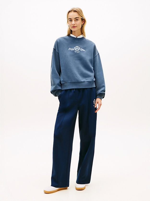 Crest Embroidery Relaxed Terry Sweatshirt