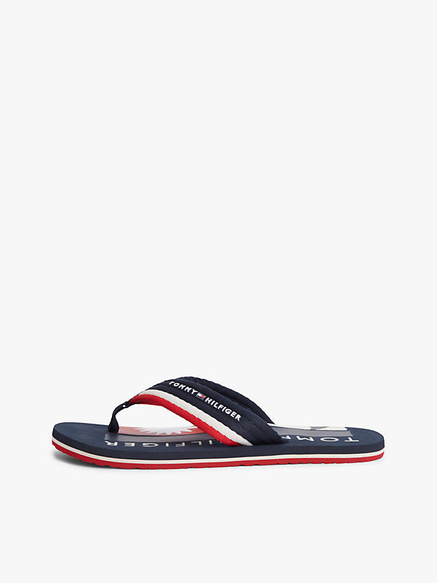 Stripe Webbing Strap Flip-Flops