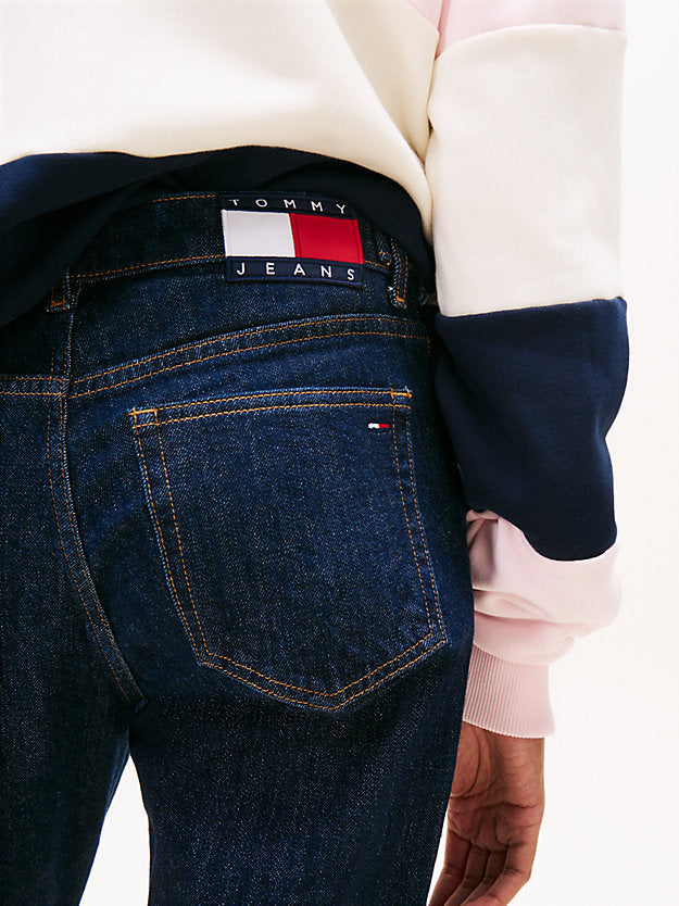 Waist Tab Mid Rise Slim Jeans