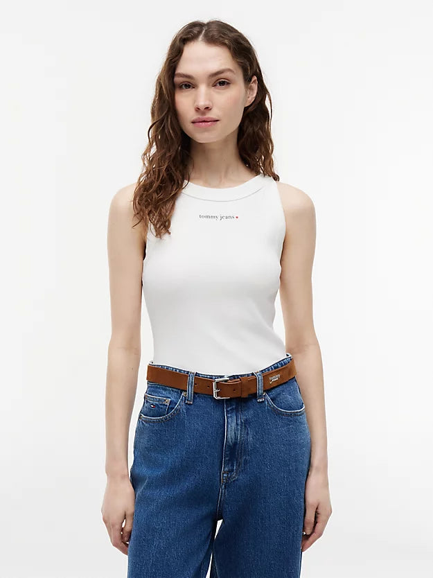 Logo Ribbed Slim Tank Top