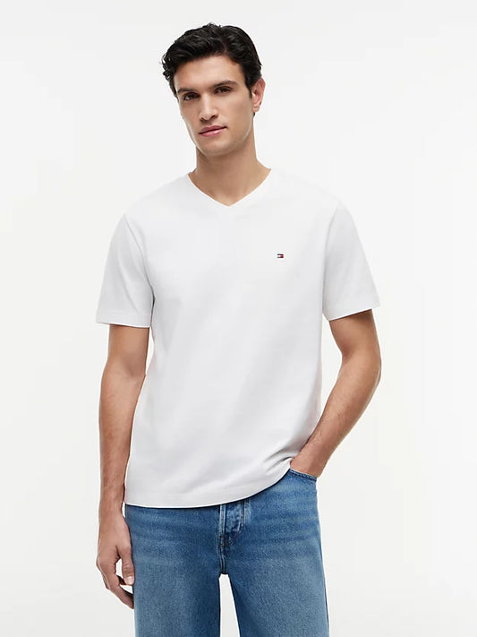 Flag Embroidery V-Neck T-Shirt