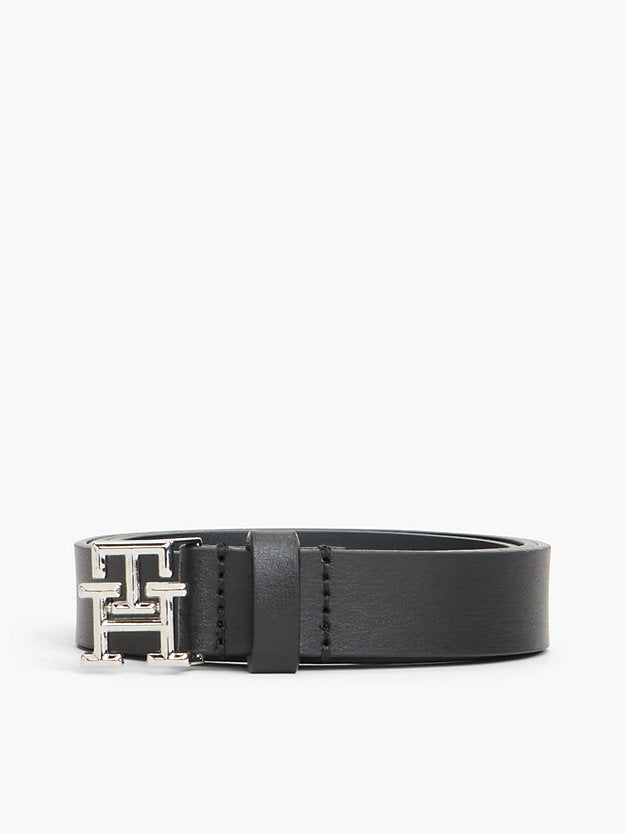 Emblem Plaque Leather Belt