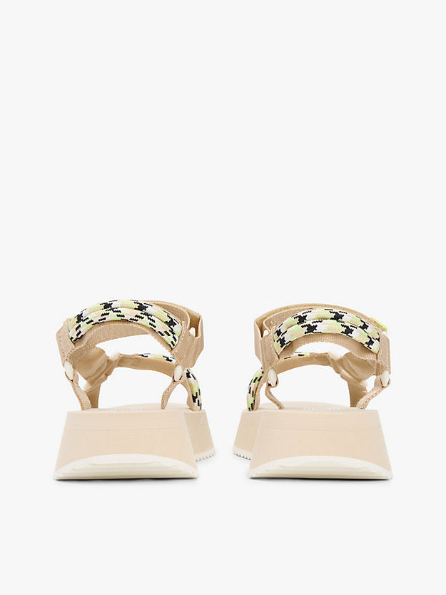 Webbing Rope Cleat Platform Sandals