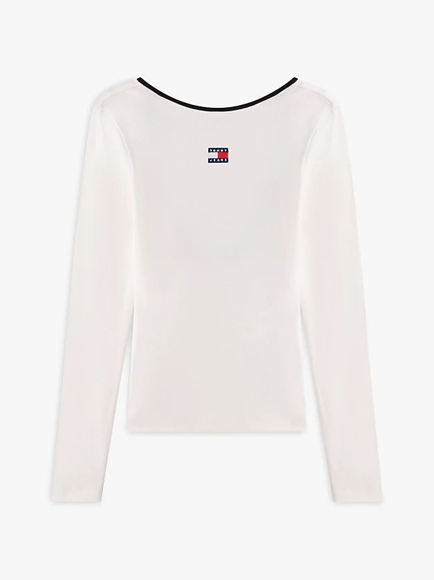 Scoop Back Slim Long Sleeve T-Shirt