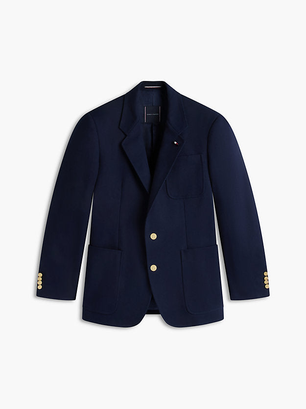 Washed Regular Fit Gold-Tone Button Blazer